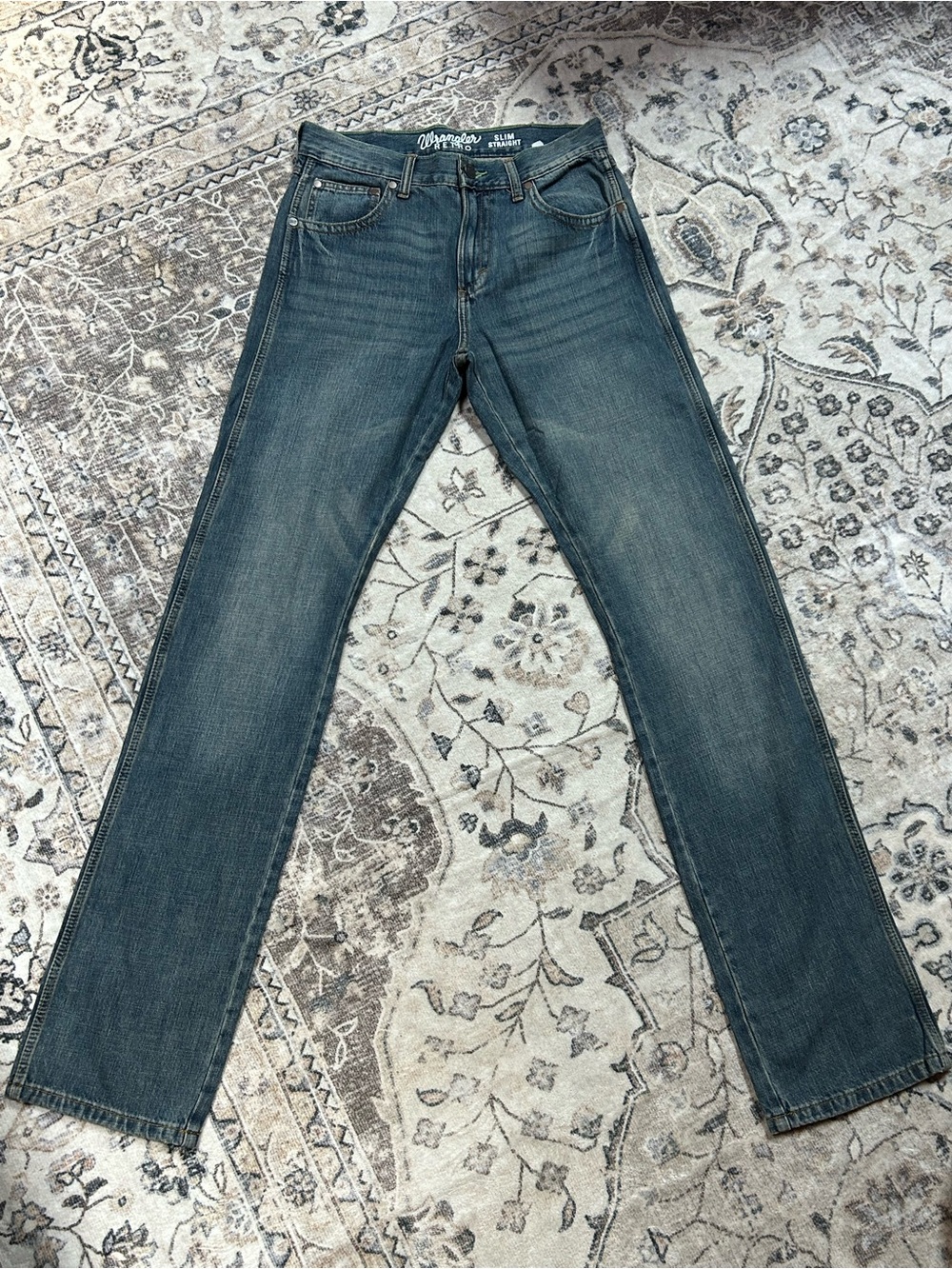Men's Slim Straight Jeans in Faded Blue by Wrangler